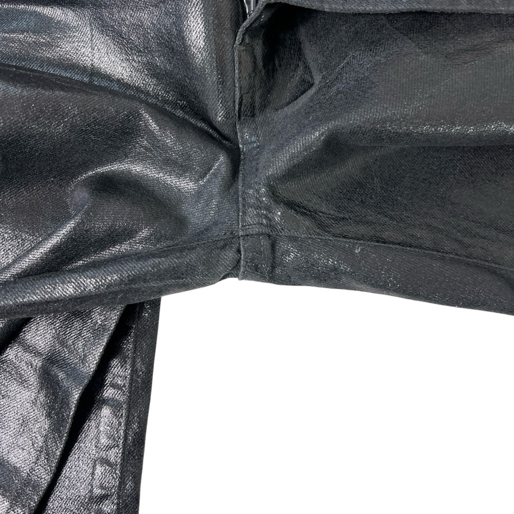SAINT LAURENT Paris Coated Black Skinny Jeans 29 Made in Japan Luxe Rock Chic - Picture 6 of 15